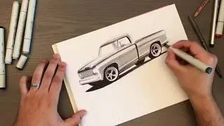 Industrial Design Sketching - Classic Ford F100 Marker Sketching Tutorial