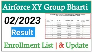 Indian Airforce XY Group Bharti PSL List & Enrollment Number | Enrollment List & Number |
