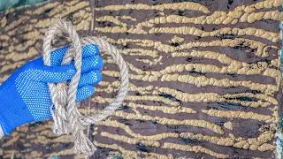 Beautiful plaster with a rope, facade - tree bark, with your own hands. Decorative plaster