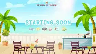 Seaside Cafe | Animated Stream Overlays | Twitch Package | Twitch Stinger Transtition