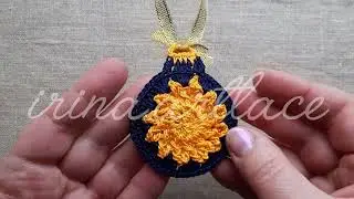 🌲 Елочная игрушка крючком Вязаная аппликация