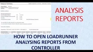 Loadrunner Tutorials | How to open Analysis in Loadrunner Controller