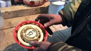 Как заменить порванный шнур ,,заводилки,, мотоблока!Своими руками😊