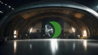 Rebel Launch Bay Door with sound | 4K Green screen video (Science fiction, spaceship)