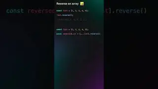 Reverse an array in Javascript #javascript #programming #coding #webdevelopment #webdeveloper