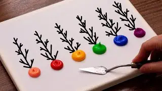 Easy Colorful Landscape From Dots｜Acrylic Painting For Beginners (1382)｜Oddly Satisfying