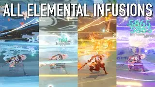 Kazuha All Elemental Burst Infusion / Reaction Showcase [Genshin Impact 1.6]