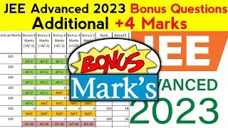 JEE Advanced 2023 Bonus Questions | Bonus Marks | Marks vs Rank | JEE Advanced Bonus Questions