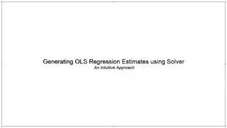 OLS Regression Estimates using Solver