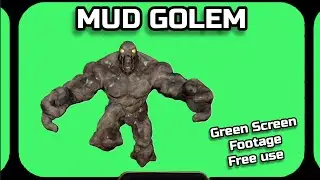 MUD GOLEM video green screen. Footage animation of the GREEN SCREEN.
