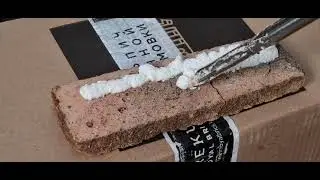 Укладка плитки из кирпича ручной формовки на монтажную пену