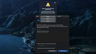 📸 Adobe Photoshop quit unexpectedly MacOS