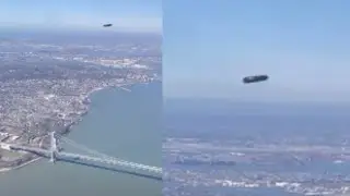 Metallic Saucer Shaped UFO Sighted Over New York City During Plane Landing