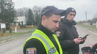 Поліція Тростянця. Обмежились усним зауваженням.
