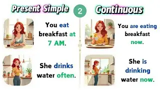 🕒 Present Simple vs Present Continuous Explained Simply! | English Course For Beginners 🌟