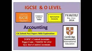 Controlling Accounts|7110/22/M/J/14|Sales Ledger Control Accounts| Trade Receivable Control Account|