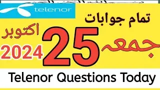 25 October 2024 / My Telenor Today Questions Answer / Telenor questions today /Telenor today answer