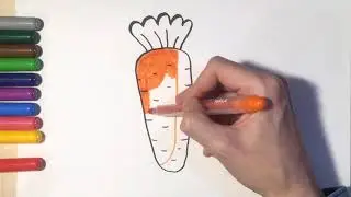 Как нарисовать морковку с ребенком. How to draw a carrot with a child.
