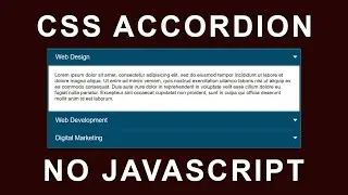 Accordion Menu Using HTML and CSS | Create Accordion Menu without JavaScript