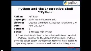 Python and the Interactive Shell 'IPython' (1/4)