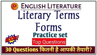 English Practice set | Literary Terms Forms Top Questions