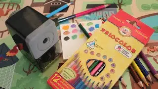 Точилка механическая ErichKrause / Koh-i-Noor Цветные карандаши Triocolor
