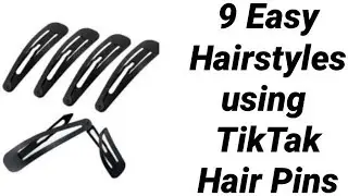 9 Easy Hairstyles using TikTak pins/Daily wear college office hairstyle
