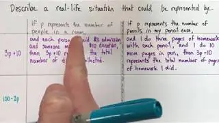 How to create a real-life situation to match an algebraic expression (with two operations)