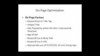 What is On Page Optimization