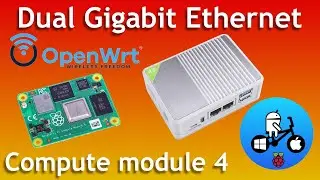 OpenWRT mini router. Raspberry Pi Compute module 4 case with dual gigabit ethernet.