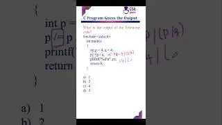 What is the output of the following c code? #cprogramming #cprogram #shorts #shortsfeed #cseguru