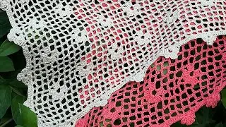 МК .Нежная косынка с цветами .Легко,просто ,быстро,красиво. Косынка, платок, шаль, бактус