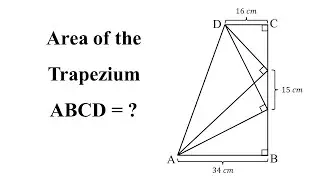 Tricky Geometry Math Problem | Math Olympiad Question | How to calculate the Area of this trapezium?