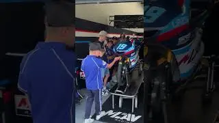 MiniGP UK series riders visiting Scott Ogden's box at Silverstone! 👏