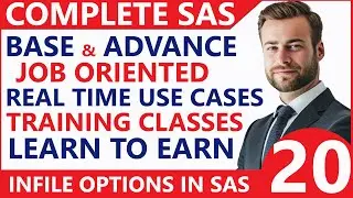 SAS Tutorial For Beginners👌SAS Infile Options - DLM, DSD,  MISSOVER, TRUNCOVER,  STOPOVER👍 Video- 20
