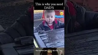 A dad with toddler son measuring something with measuring tape and tells his son to f#ck!ng hold it