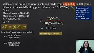 BOILING POINT ELEVATION COLLIGATIVE PROPERTY