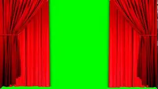 GREEN SCREEN STAGE RED CURTAIN OPENING