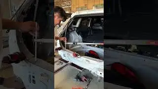 “Rear Panel Repair Using Factory-Grade Measuring Tools!” #carrepair #ซ่อมรถ
