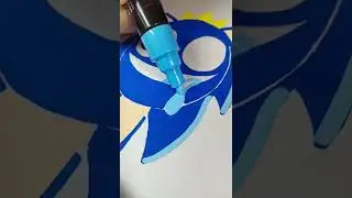 Drawing SONIC + Roblox Rainbow Friends BLUE =⁇🤣Fusion Effect Using Posca Markers! 