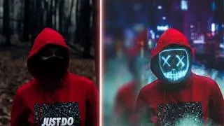 Neon Mask Halloween - Photoshop Manipulation Tutorial