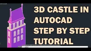 How to draw Snow White's castle tower in Autocad step by step tutorial