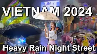 Rain walk Vietnam Night in Dalat City 🇻🇳 Vietnam Walking Tour