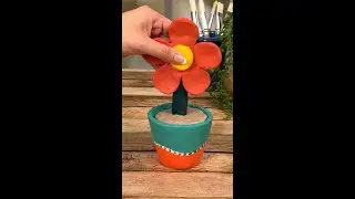 Air-Dry Clay Flower Container #summer #crayola #clay #airdryclay #create #flowers #shorts