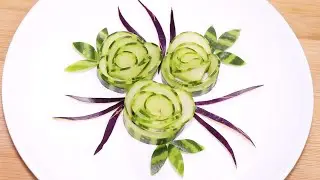 Cucumber Art Garnish | Beautiful For Food Decorations