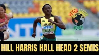 KERRICA HILL HABIBA HARRIS & RICHARD HALL SAFELY THRU TO HURDLES SEMIS! DEANDRE DALEY WAS SO CLOSE !