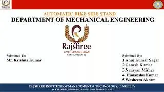 PPT On Automatic Bike Side Stand