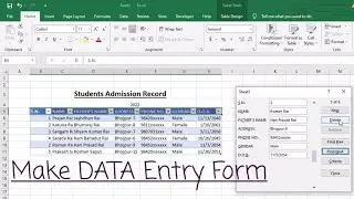 How to make data entry forms in MS Excel