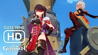 Traveler, Kazuha and Beidou Travel to Inazuma Intro Cutscene (Genshin Impact 2.0)