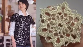 Шестигранник крючком. Шестигранный мотив с цветком